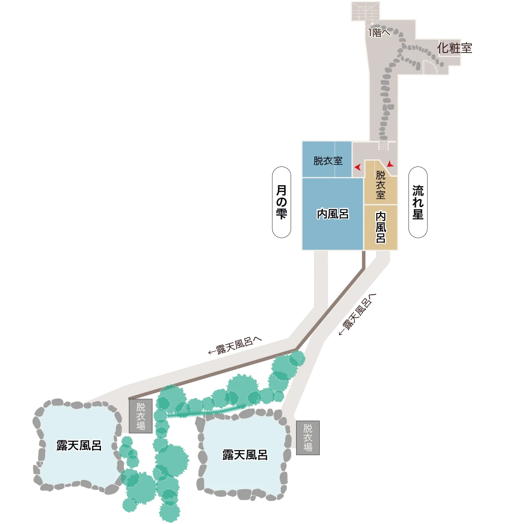 地階貸切風呂 案内図