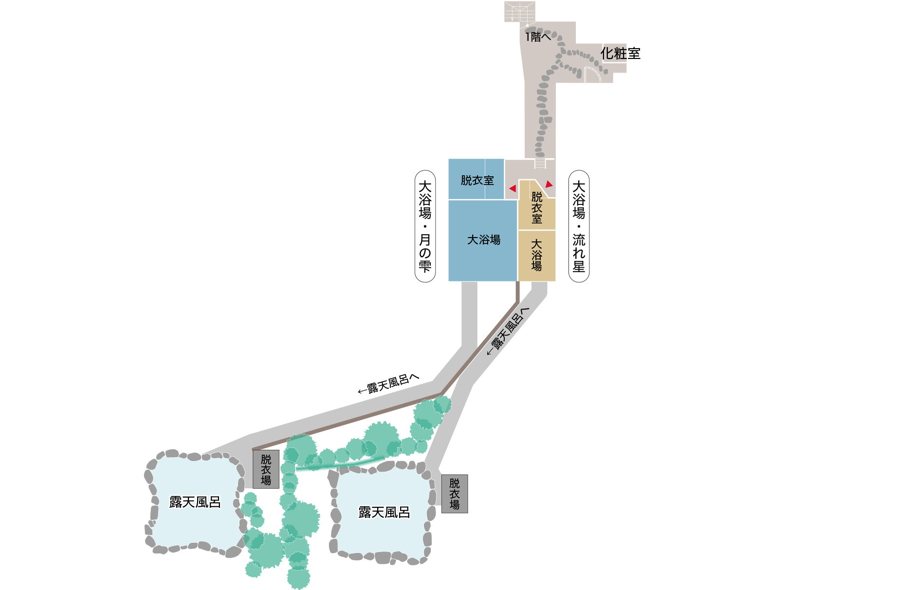 地階大浴場 案内図